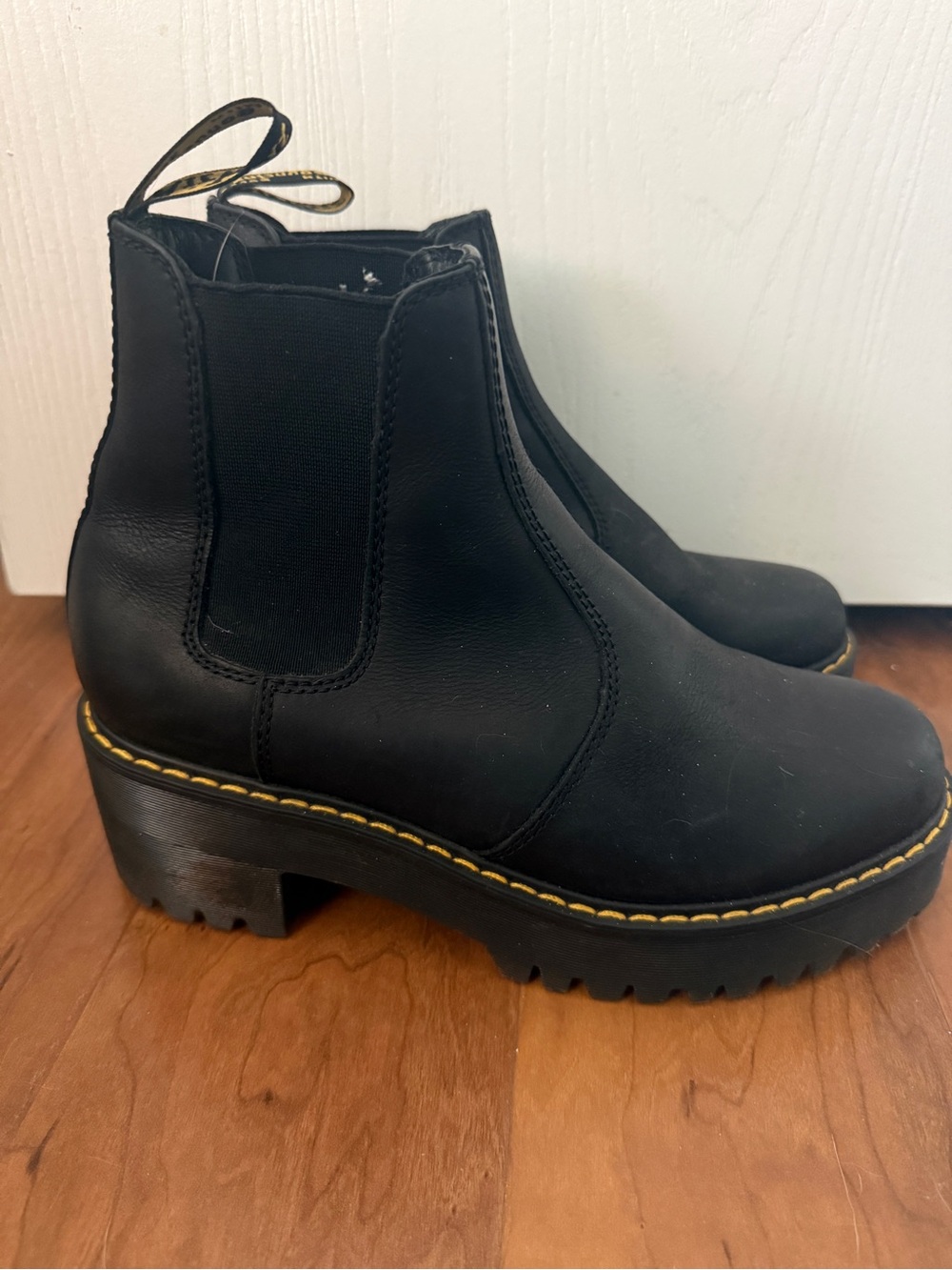 Dr Martens Black Chelsea Platform Ankle Boots